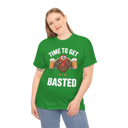 Time To Get Basted Funny Beer Thanksgiving Turkey Gift T-Shirt