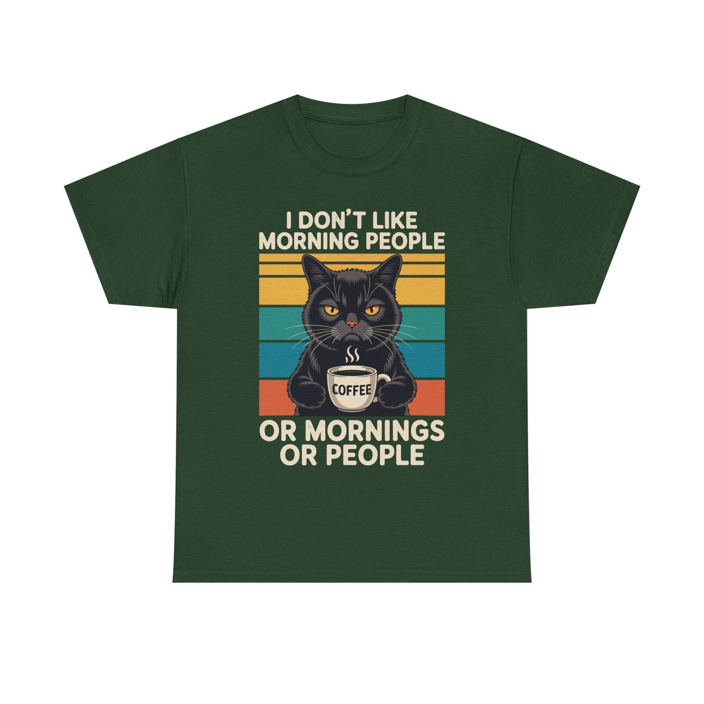 I Hate Morning People And Mornings And People Coffee Cat T-Shirt