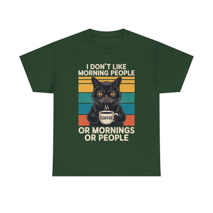 I Hate Morning People And Mornings And People Coffee Cat T-Shirt