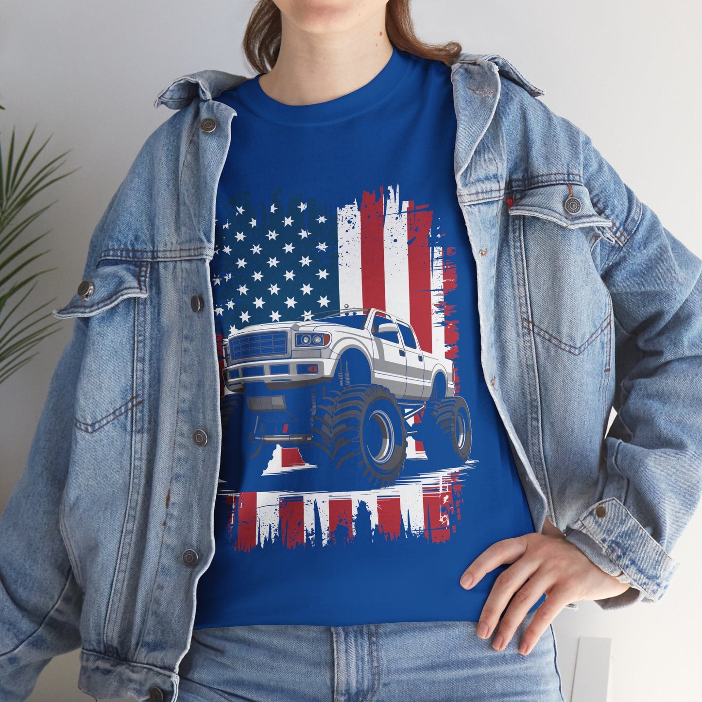 Monster Truck USA Flag American T-Shirt