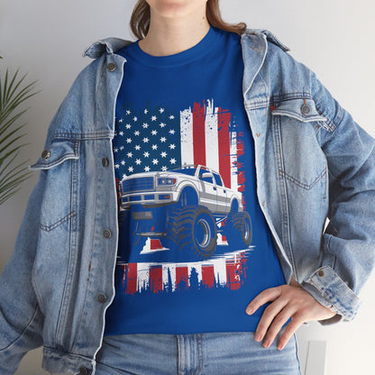 Monster Truck USA Flag American T-Shirt