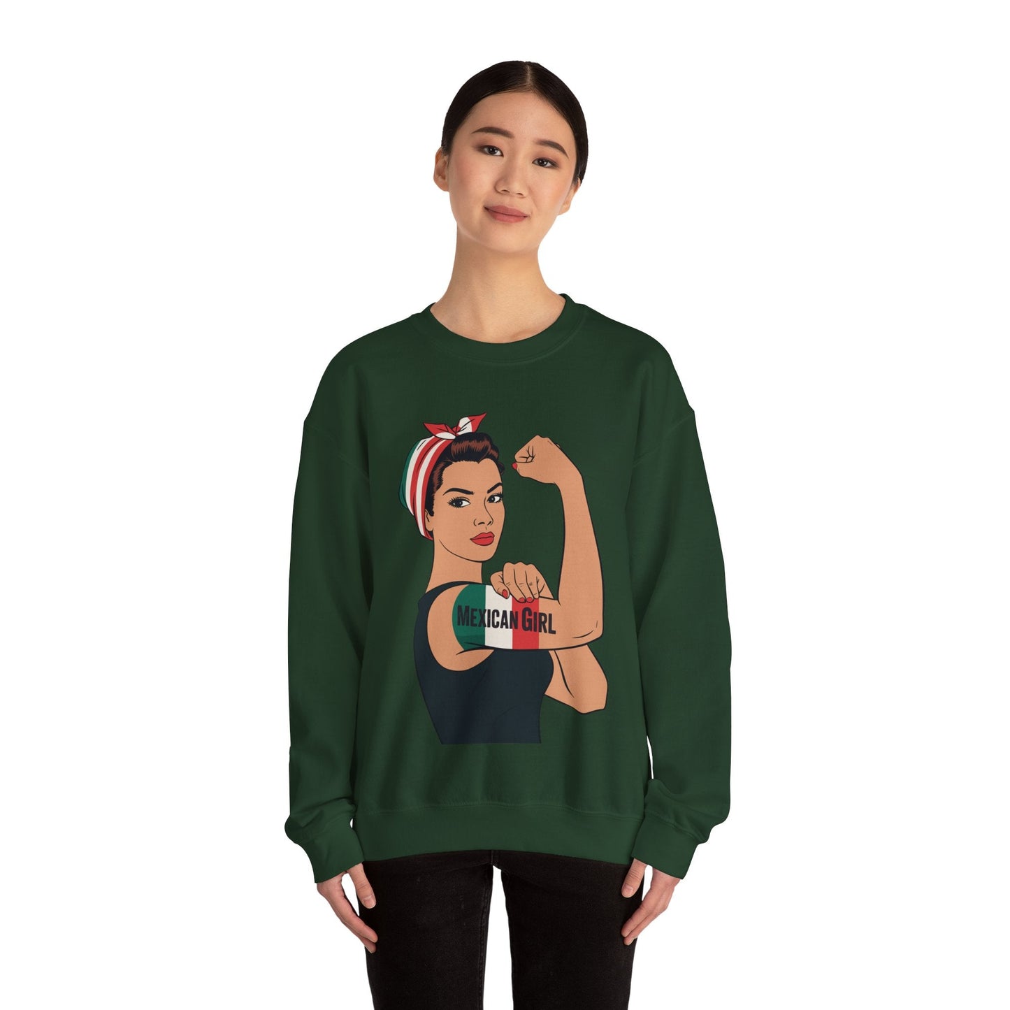 Mexican Girl Mujer Rosie Riveter Cinco De Mayo Fiesta  Sweatshirt Women