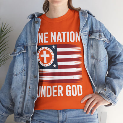 One Nation Under God Flag 4th Of July Patriotic Christian T-Shirt