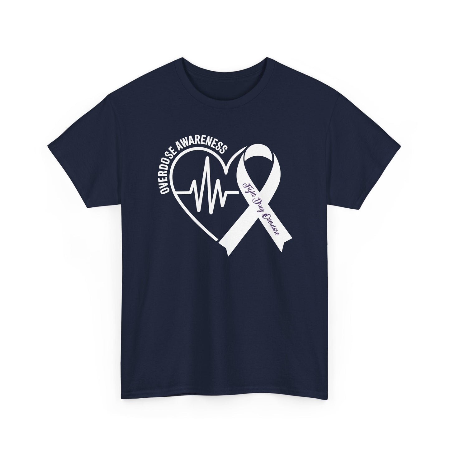 Overdose Awareness Month Heart Purple Ribbon Support T-Shirt