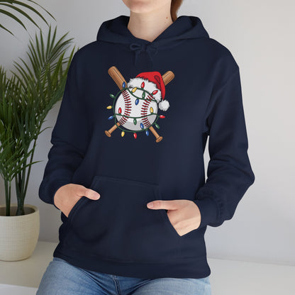 Santa Sports Design For Men Boys Christmas Baseball Player Hoodie