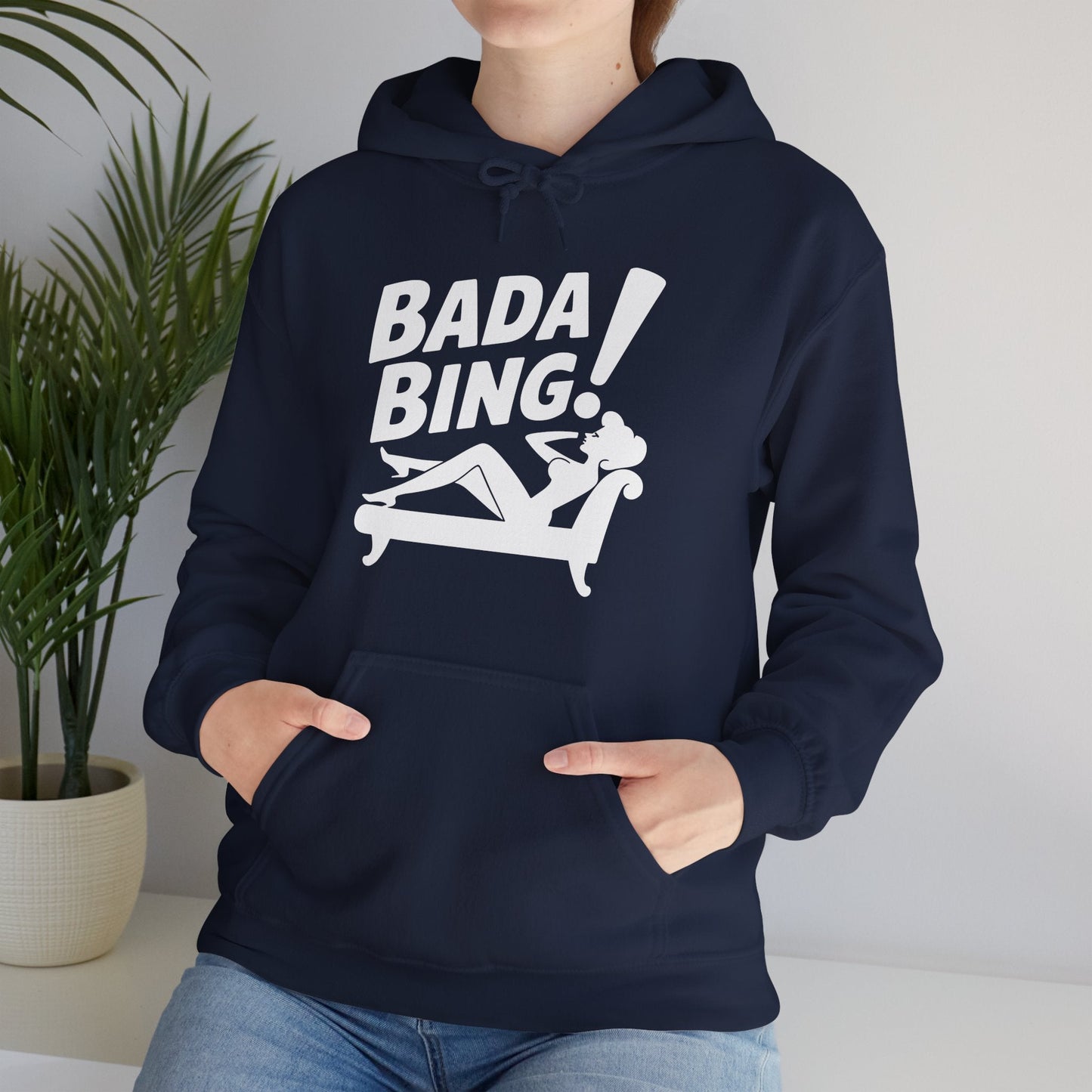 Funny Vintage Bada Sarcastic Bing Retro Sexy Girl Bada Bam Hoodie