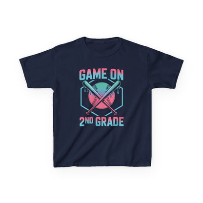 2nd Grade Back to School Baseball Drip Ice Cream Game On Kid T-Shirt