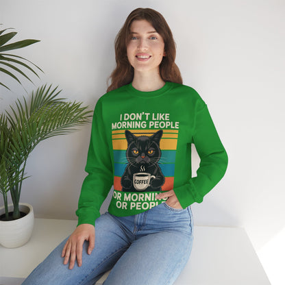 I Hate Morning People And Mornings And People Coffee Cat Sweatshirt