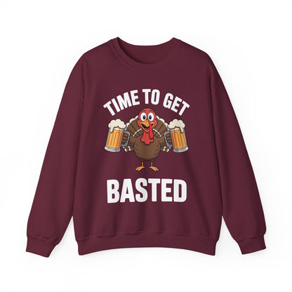 Time To Get Basted Funny Beer Thanksgiving Turkey Gift Sweatshirt