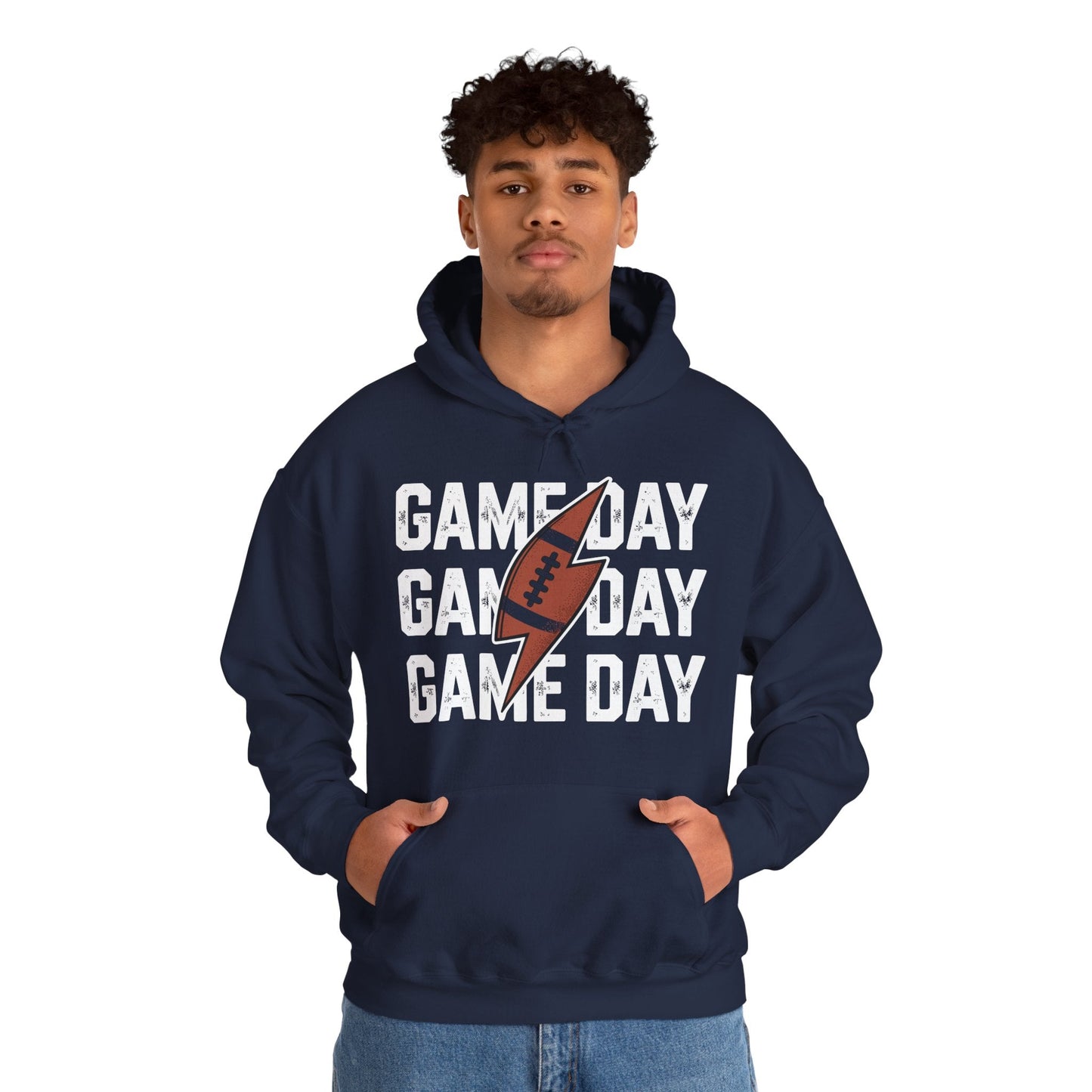 Vintage Game Day Football Lightning Bolt Funny Team Sport Hoodie