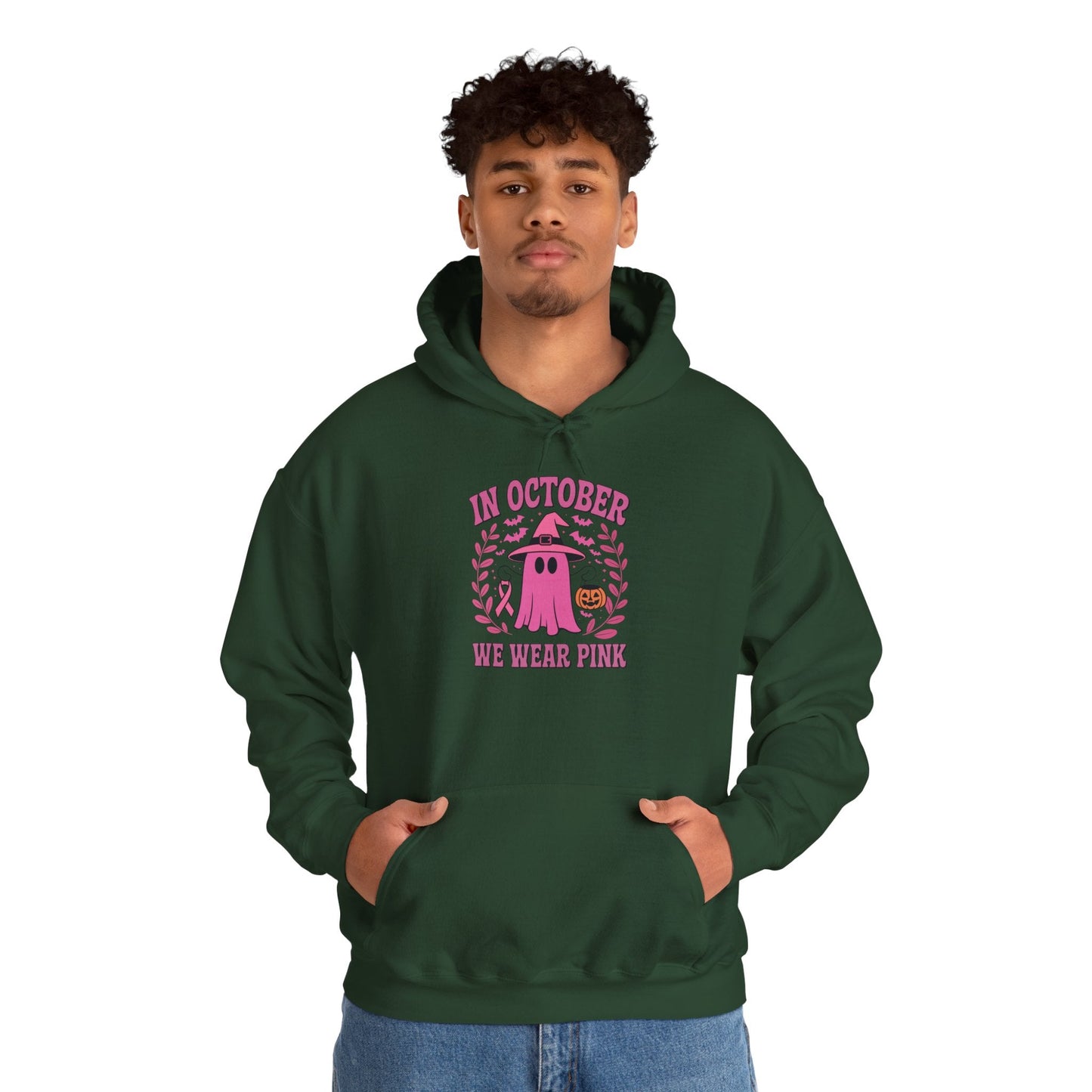 In October We Wear Pink Breast Cancer Awareness Halloween Hoodie