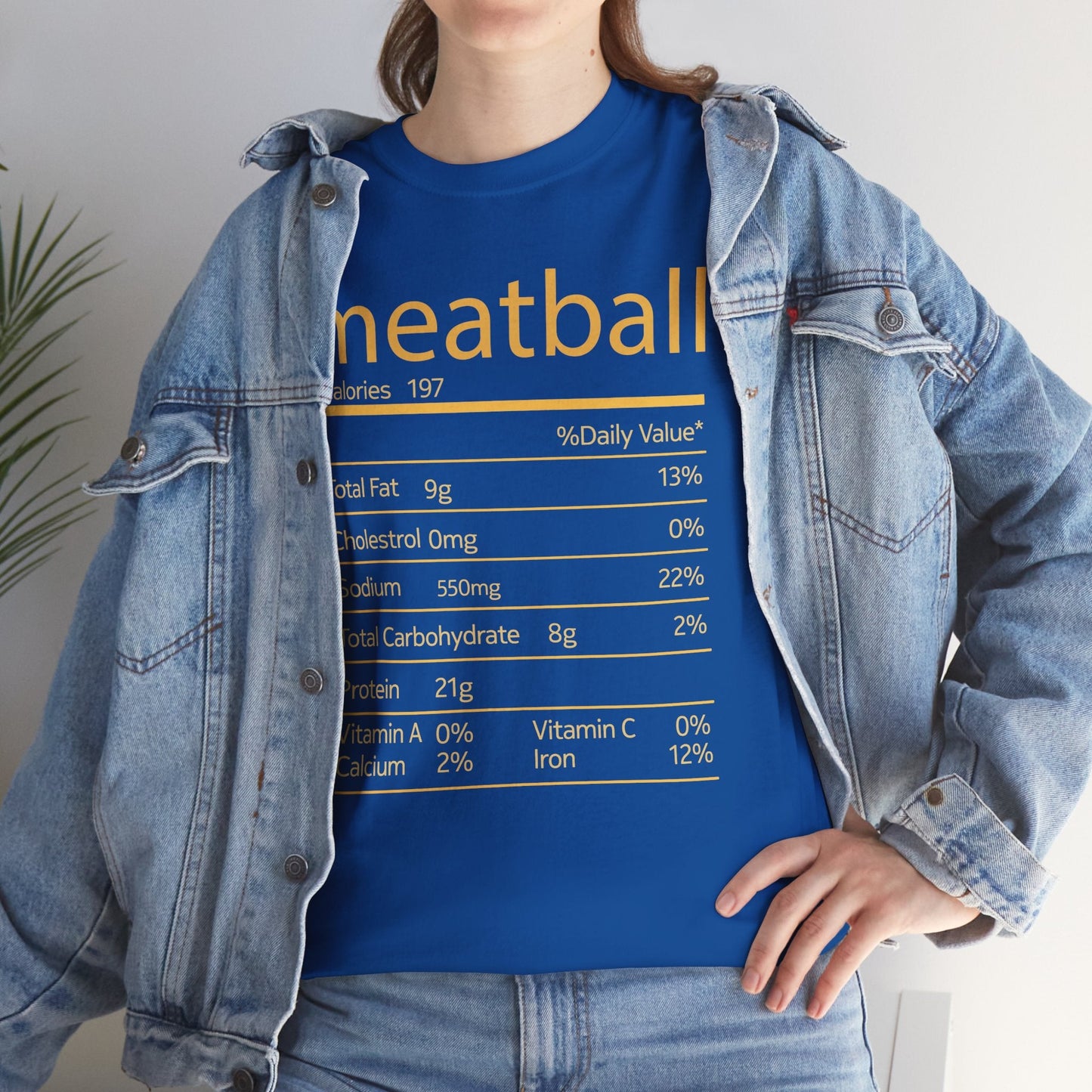 Meatball Nutrition Facts Funny Thanksgiving Christmas T-Shirt