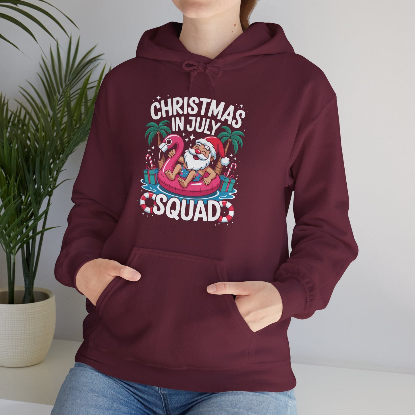 Christmas In July 2025 Squad Summer Beach Vacation Xmas Cool Hoodie