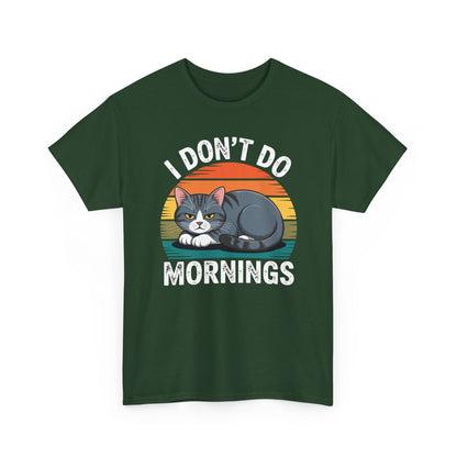 Funny Sleep Cat I Don't Do Morning T-Shirt