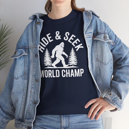 Bigfoot Hide And Seek World Champion Sasquatch Retro Vintage T-Shirt