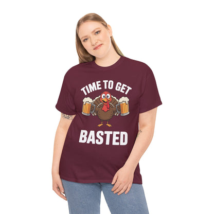Time To Get Basted Funny Beer Thanksgiving Turkey Gift T-Shirt