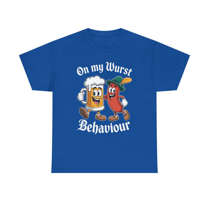 Oktoberfest On My Wurst Behaviour German Beer Sausage Adults T-Shirt