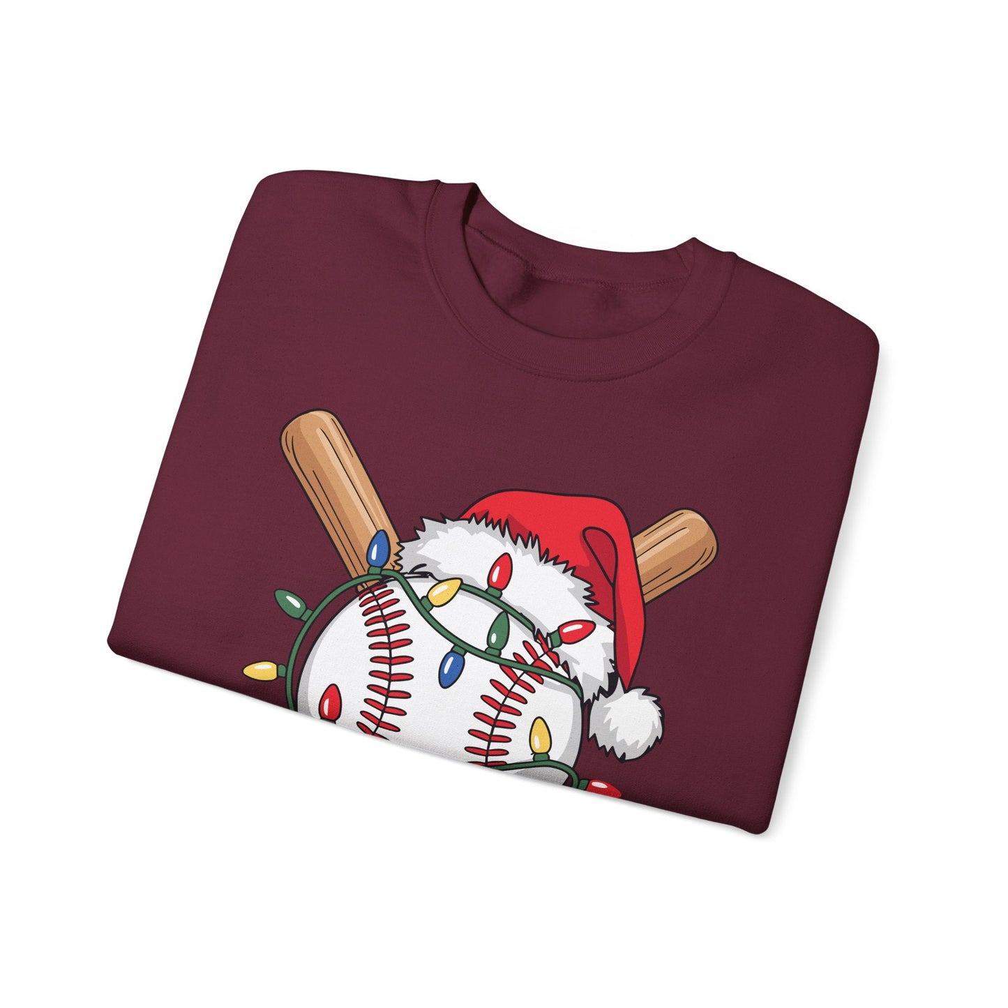 Santa Sports Design For Men Boys Christmas Baseball Player Sweatshirt