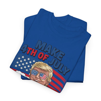 Trump Make 4th of July Great Again Men Drinking Beer Funny T-Shirt