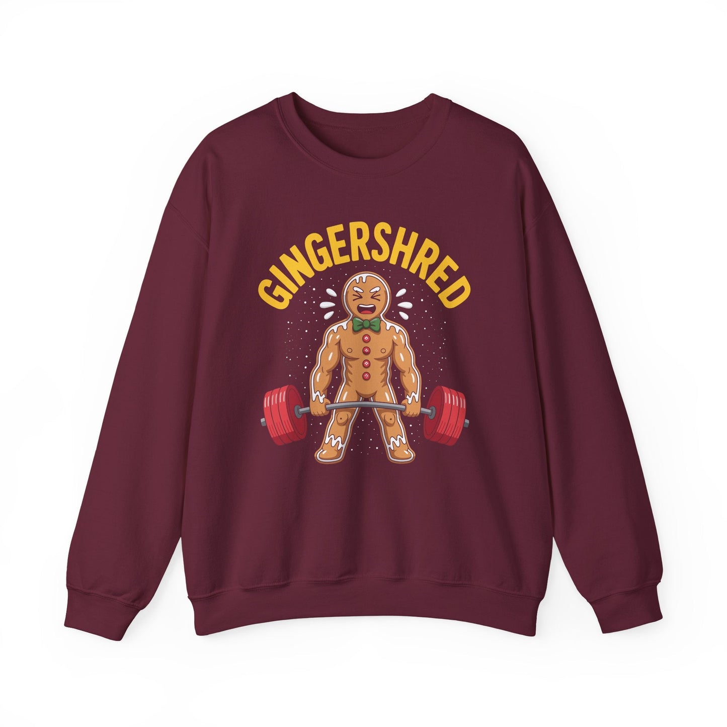 Funny Gingershred Gingerbread Man Gym Bodybuilding Christmas Sweatshirt