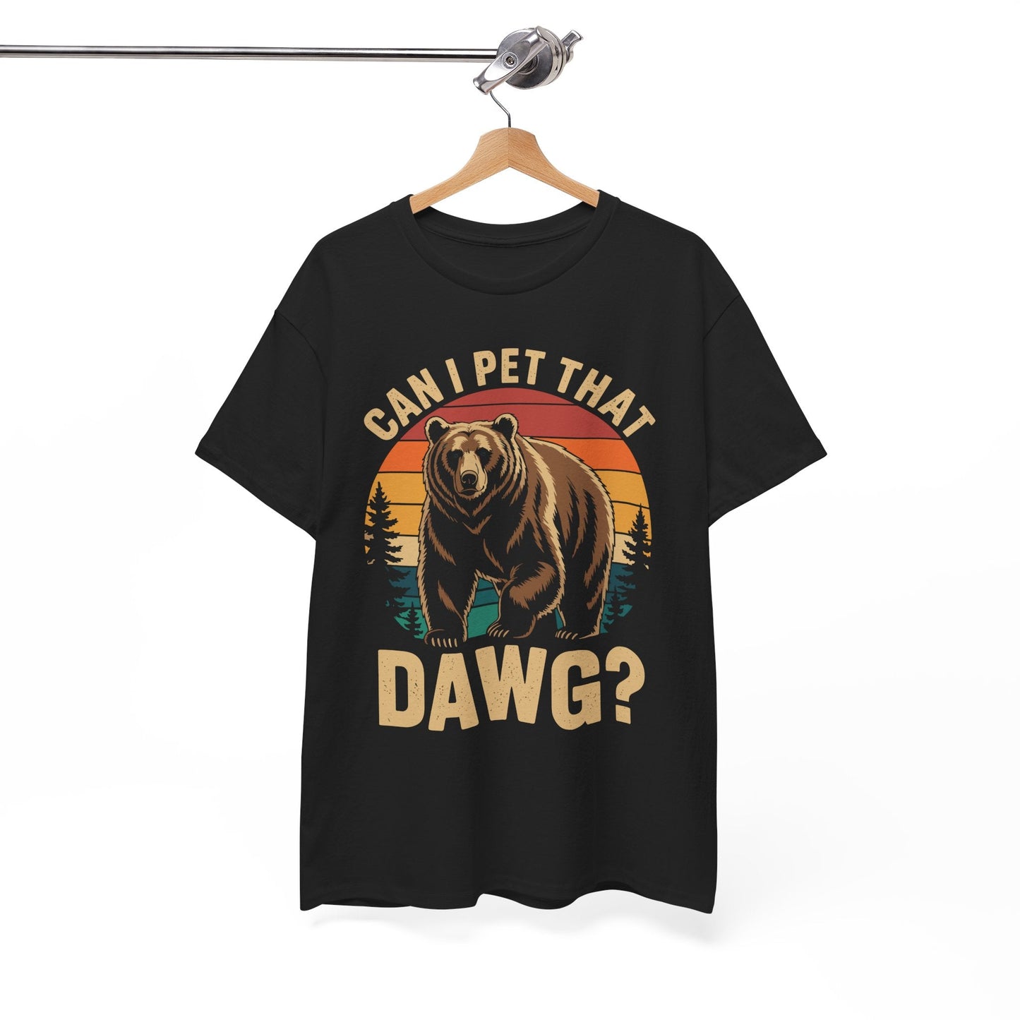 Can I Pet That Dog Funny Dawg Bear Meme Camping Hiking T-Shirt