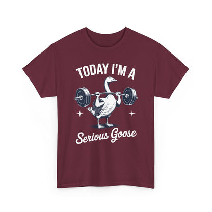 Funny Today I'm A Serious Goose Lifting Weights Gym Fitness T-Shirt