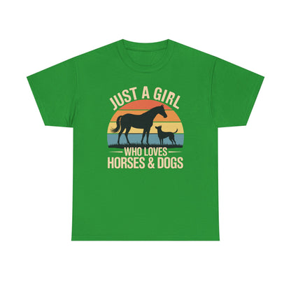 Just A Girl Who Loves Horses and Dogs Women Girls T-Shirt