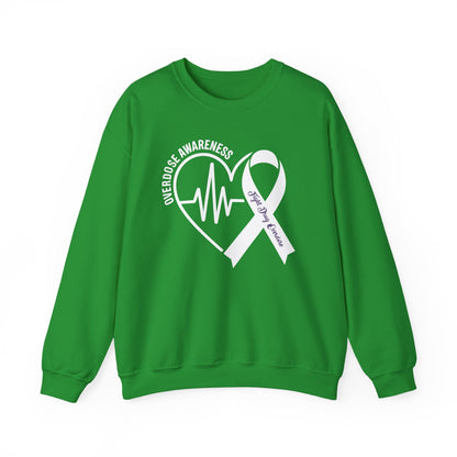 Overdose Awareness Month Heart Purple Ribbon Support Sweatshirt