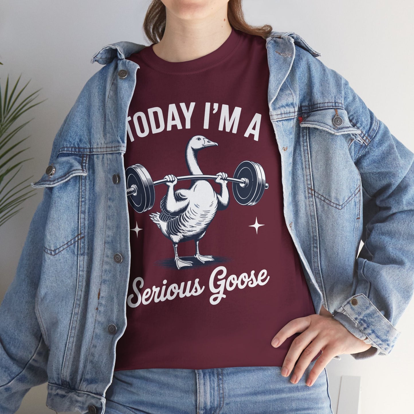 Funny Today I'm A Serious Goose Lifting Weights Gym Fitness T-Shirt