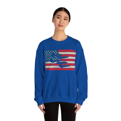 Vintage American Flag USA Fighter Jets 4th of July Patriotic Sweatshirt