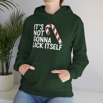 Funny Candy Cane Lick Itself Adult Christmas in July Gift Hoodie