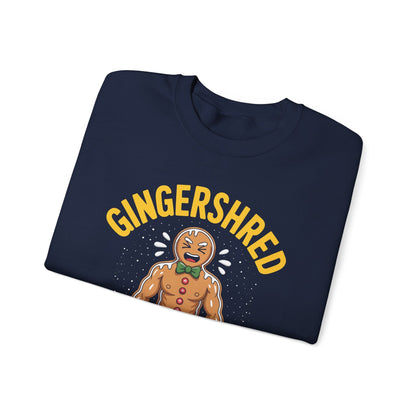 Funny Gingershred Gingerbread Man Gym Bodybuilding Christmas Sweatshirt