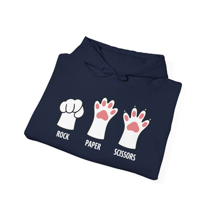 Funny  Introvert Cat Animal Rescue Rock Paper Scissors Cute Paw Cat Hoodie
