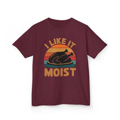 I Like It Moist Unisex Kids Black Thanksgiving T-Shirt