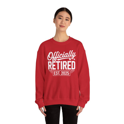 Funny Retirement 2025 Officially Retired Vintage Humor Sweatshirt