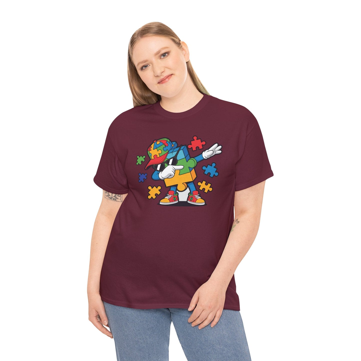 Dabbing Puzzle Autism Awareness T-Shirt