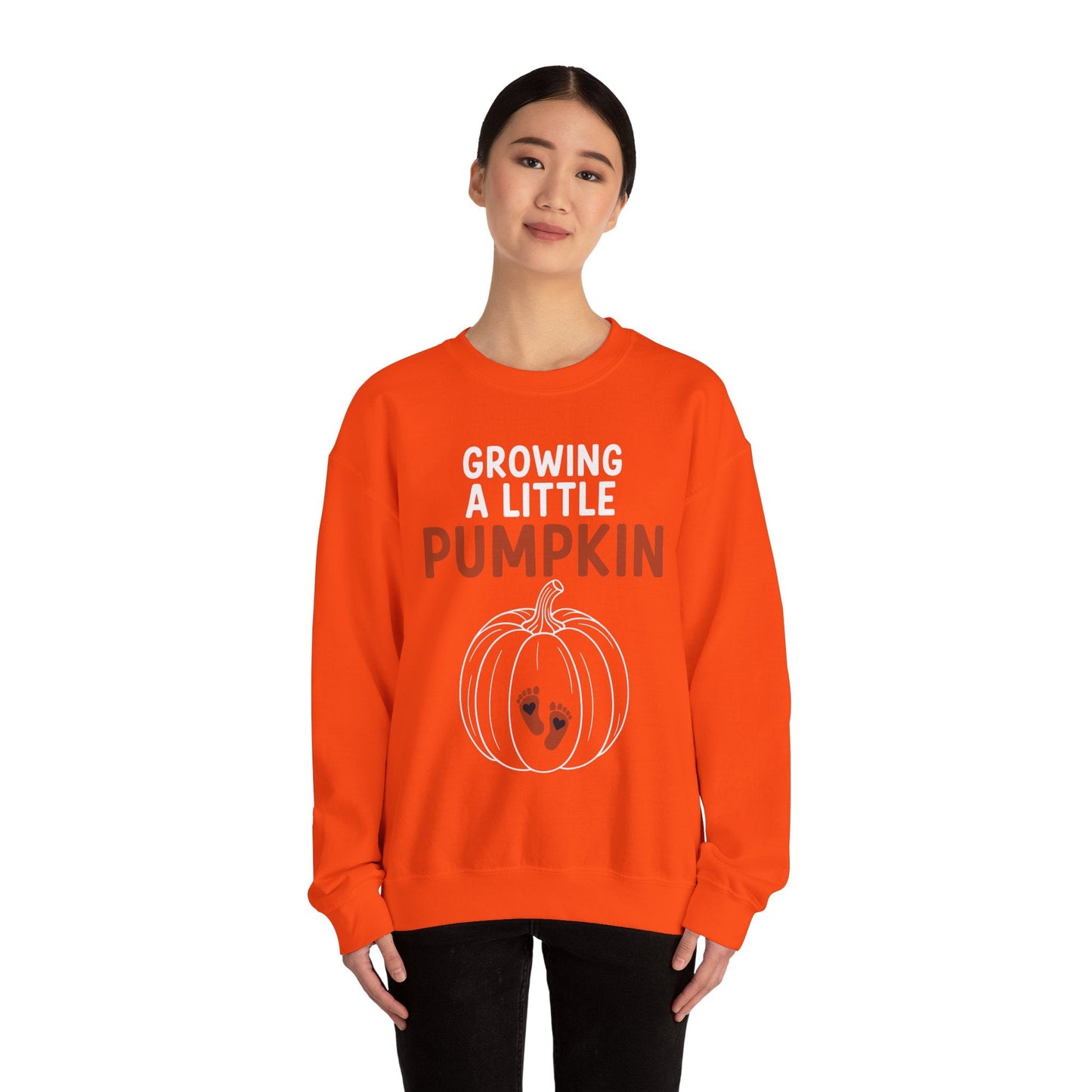 Growing A Little Pumpkin Fall Thanksgiving Baby Bump Wife Sweatshirt