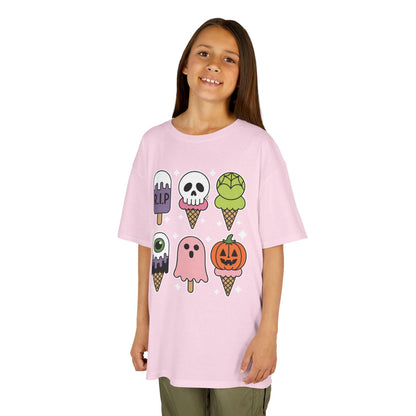 Horror Movie Summer Popsicle Halloween Ice Cream Summer-ween T-Shirt For Kids