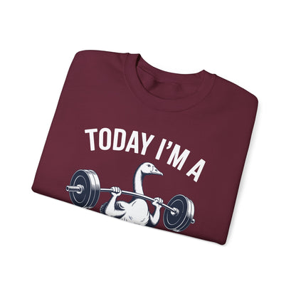 Funny Today I'm A Serious Goose Lifting Weights Gym Fitness Sweatshirt