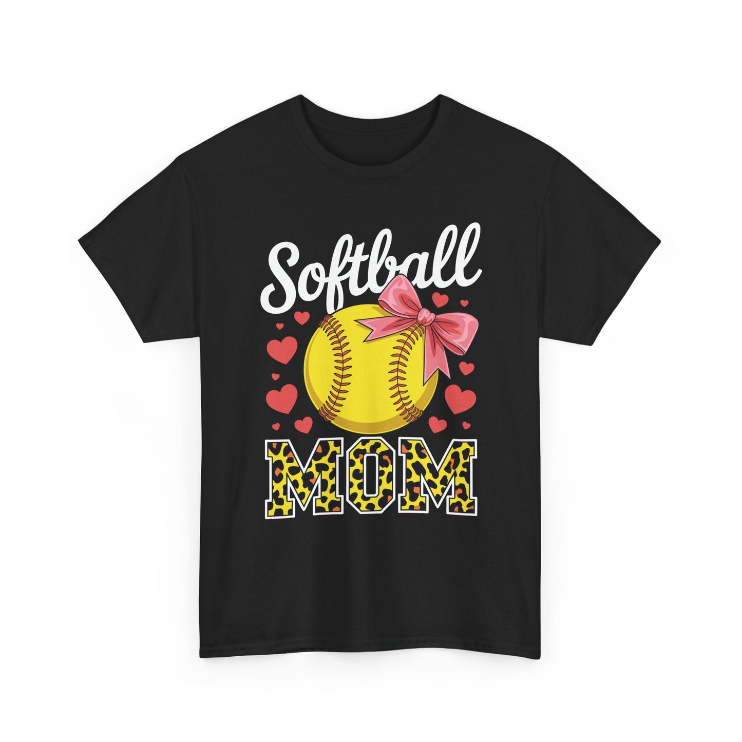 Softball Mom Headband Leopard Softball Ball Mothers Day Mama T-Shirt
