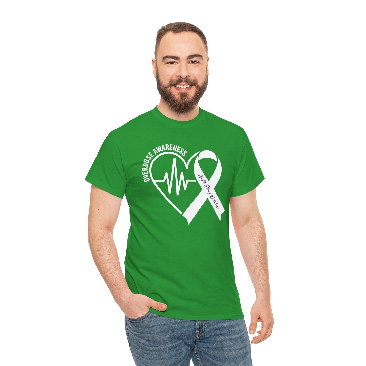 Overdose Awareness Month Heart Purple Ribbon Support T-Shirt