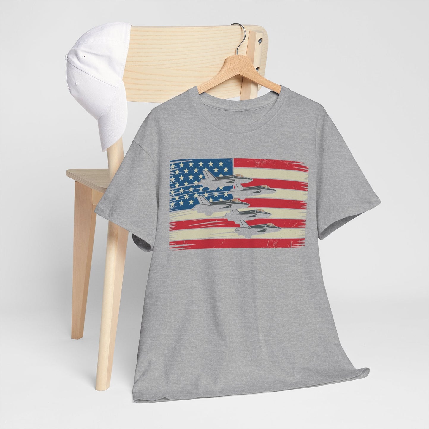 Vintage American Flag USA Fighter Jets 4th of July Patriotic T-Shirt