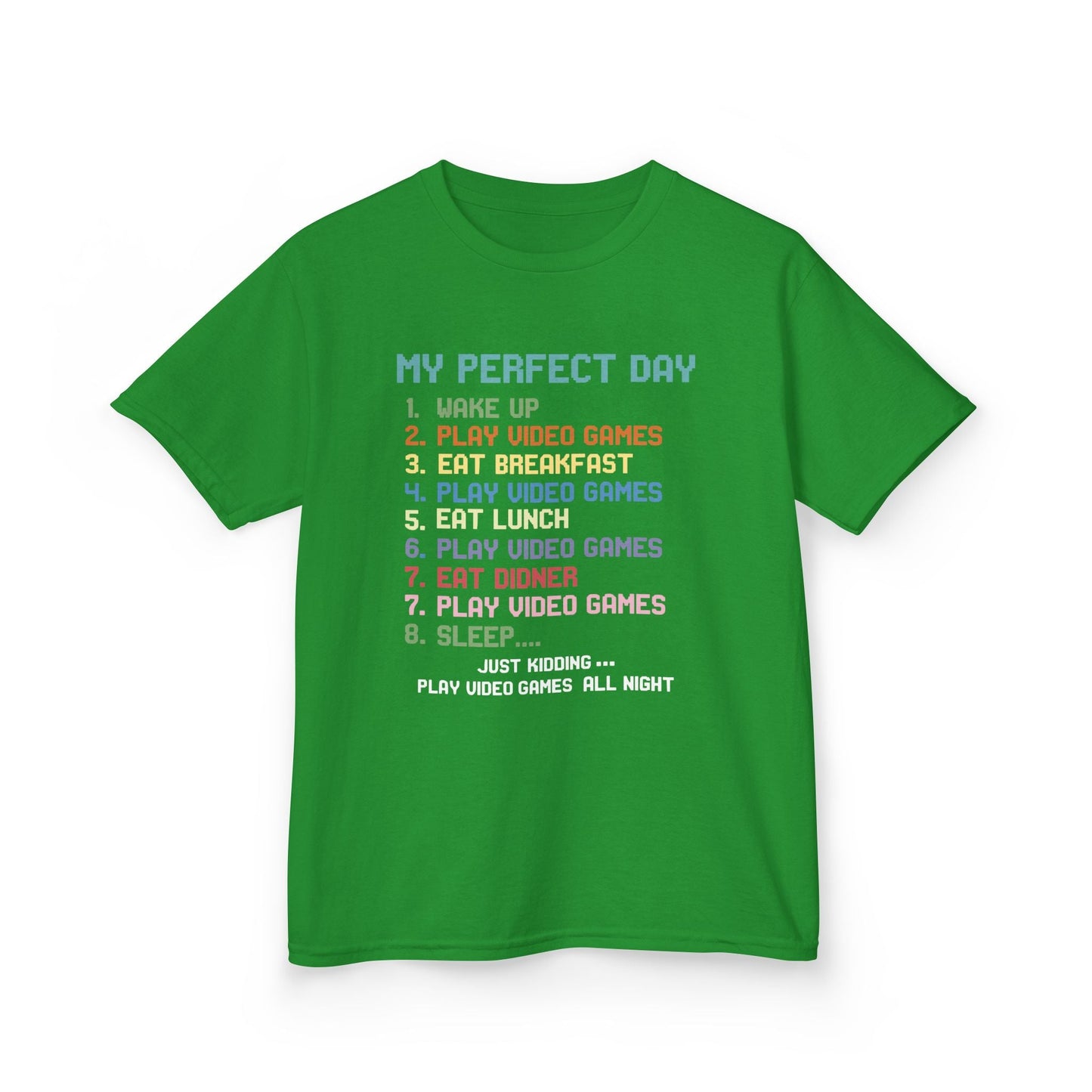 My Perfect Day Play Video Games Funny Gamer Kids T-Shirt