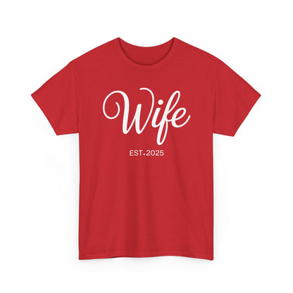 Wife Est 2025 Just Married Honeymoon Wedding Couples T-Shirt