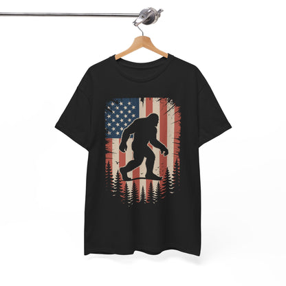 Bigfoot 4th of July Shirt American USA Flag Patriotic T-Shirt