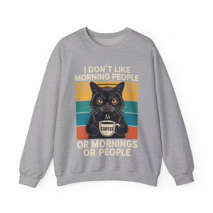 I Hate Morning People And Mornings And People Coffee Cat Sweatshirt