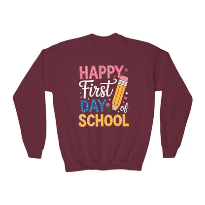 Happy First Day of School Pencil Teacher Cute Back to School Sweatshirt