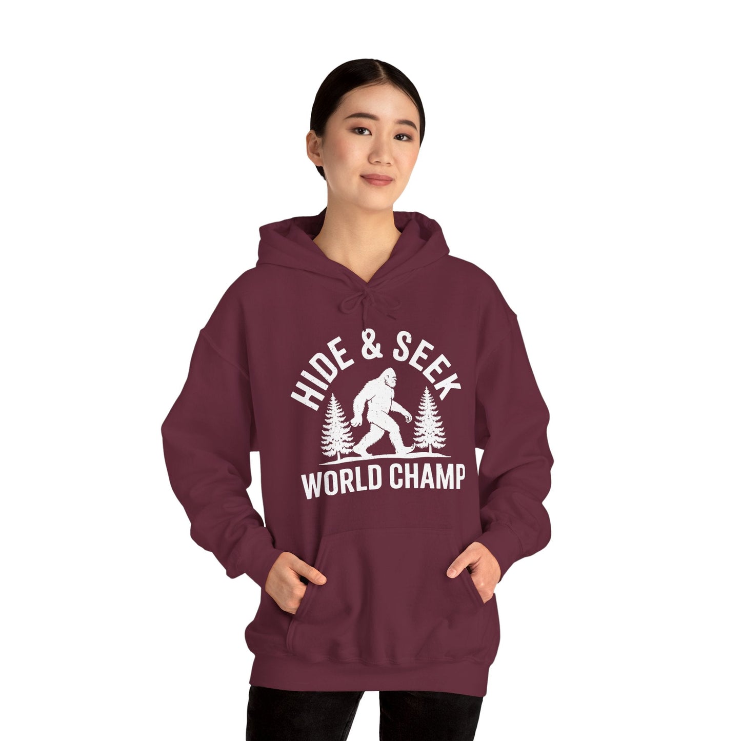 Bigfoot Hide And Seek World Champion Sasquatch Retro Vintage Hoodie