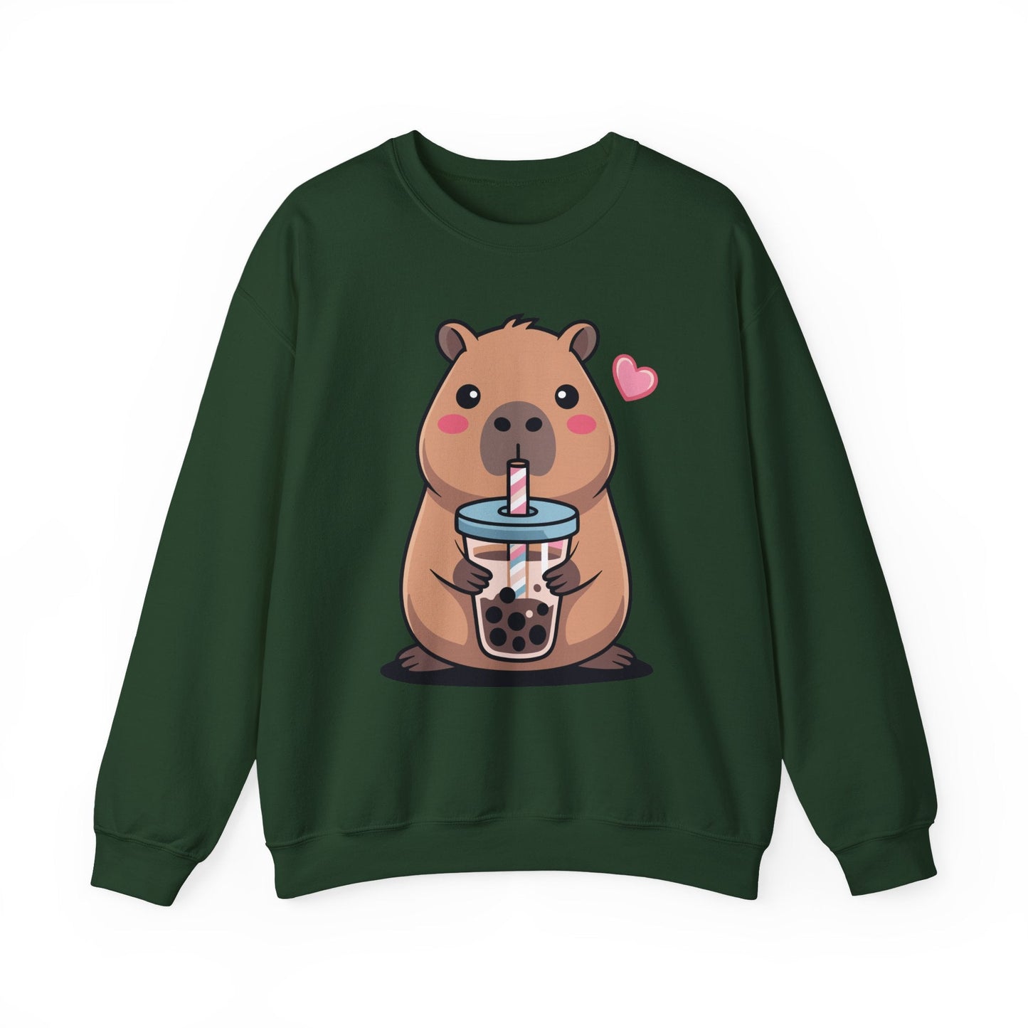 Cute Capybara Kawaii Anime Drinking Bubble Tea Lover Girls Sweatshirt