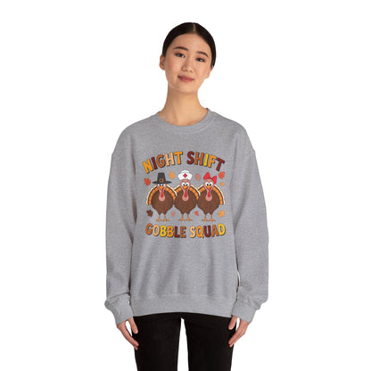 Night Shift Gobble Squad Night Worker Staff Thanksgiving Sweatshirt